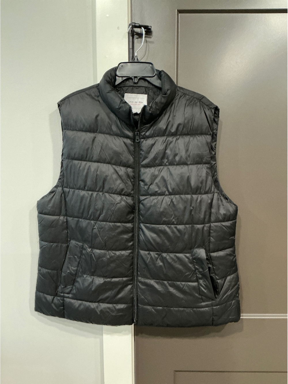 Love Me Now Collection Black Quilted Puffer Vest Size 2X